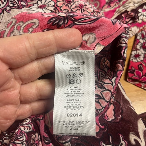 NWOT Maria Cher- Besula Pilar 100% Silk Button Down Blouse. Size XS. - Picture 5 of 9